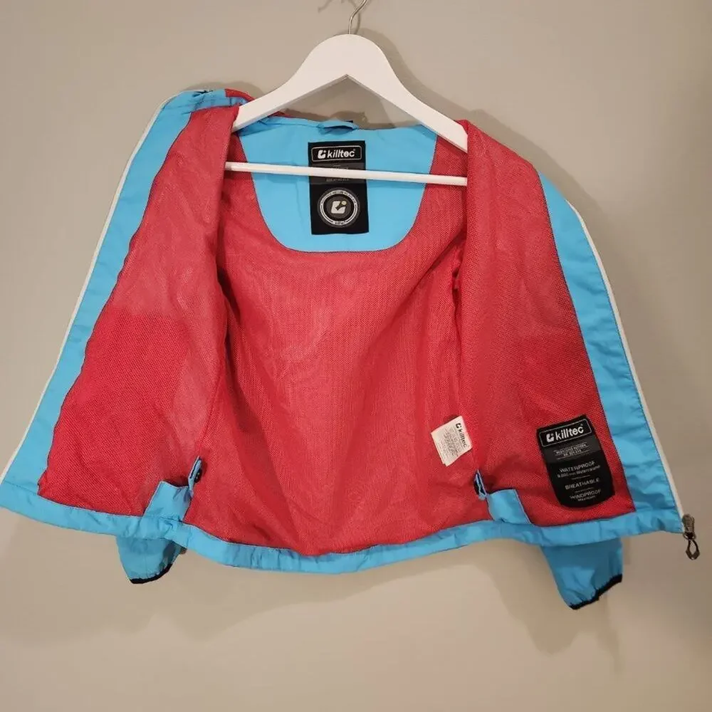 Killtec Girl’s Blue Hooded Full Zip Waterproof Jacket - Size 10